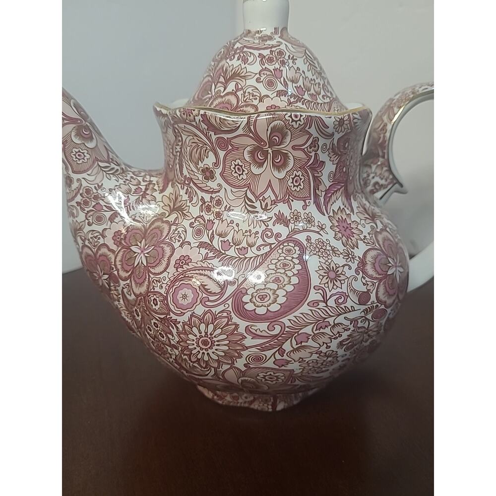 Antique Chintz Reflections Vintage Godinger Floral Porcelain Teapot DIY Decor - Picture 6 of 16